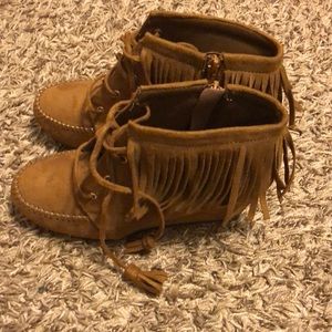 Fringe booties